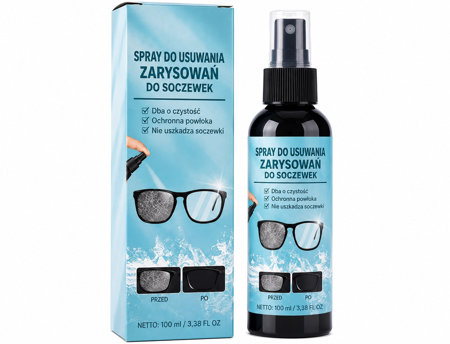 Spray naprawczy do rys na szkłach okularowych