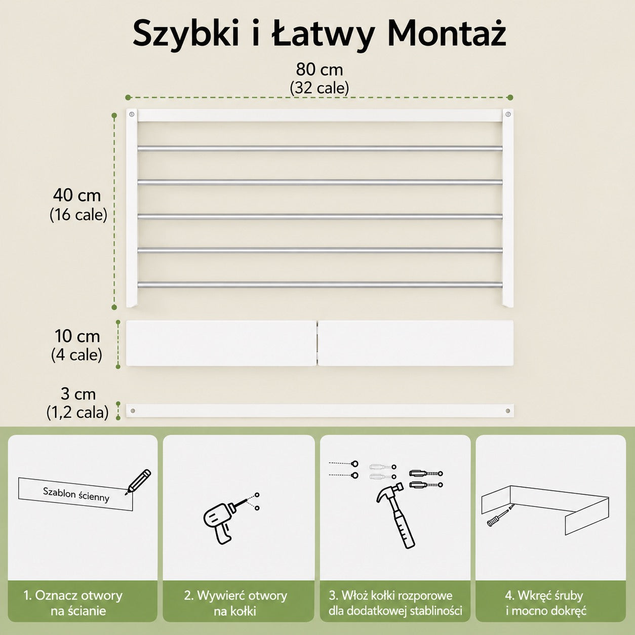 AirFold – Suszarka ścienna (składana i oszczędzająca miejsce)
