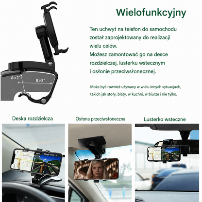 Uchwyt na telefon 360° na deskę rozdzielczą