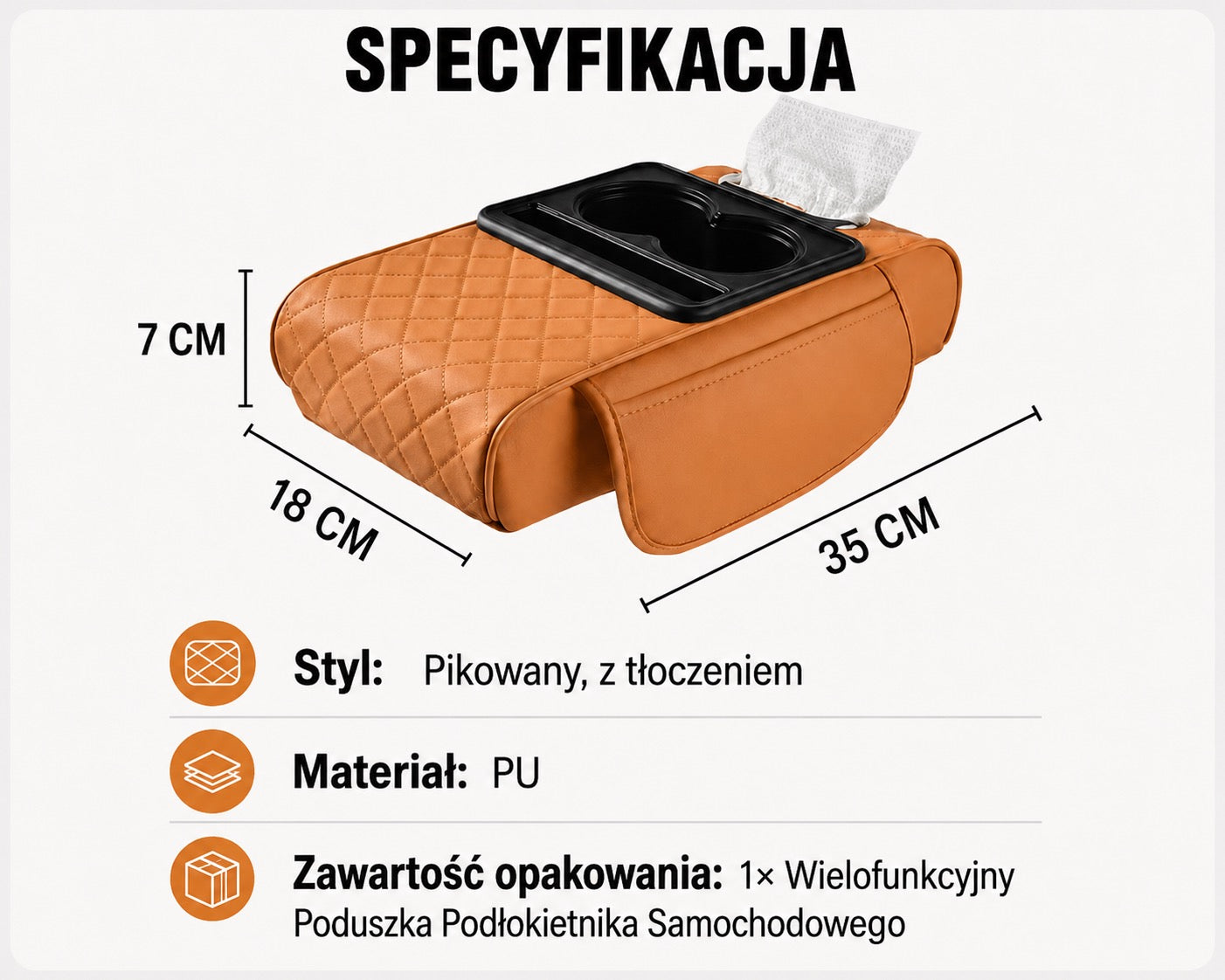 Wielofunkcyjny Skórzany Podłokietnik