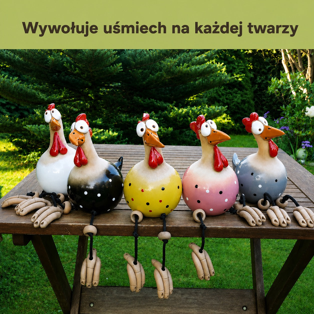 Zabawne dekoracje kurczaków do Twojego ogrodu