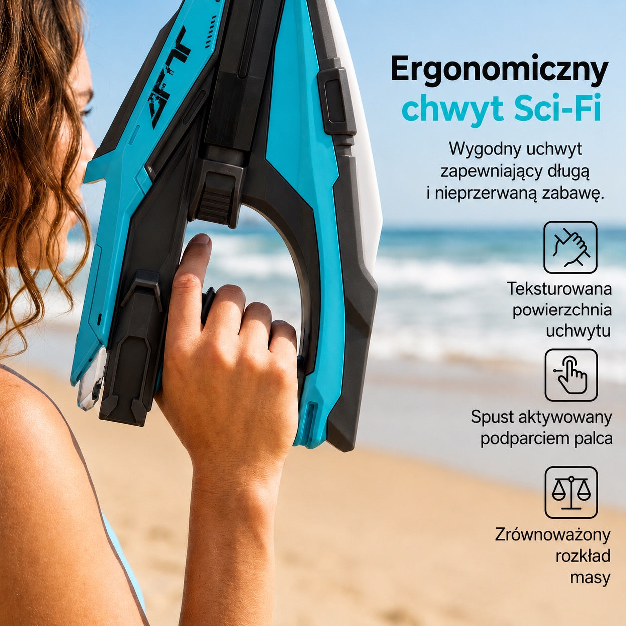 Elektryczny pistolet na wodę z efektami LED i mgły