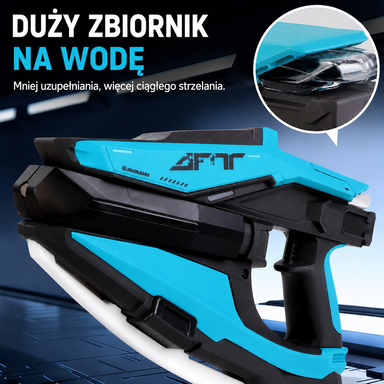 Elektryczny pistolet na wodę z efektami LED i mgły