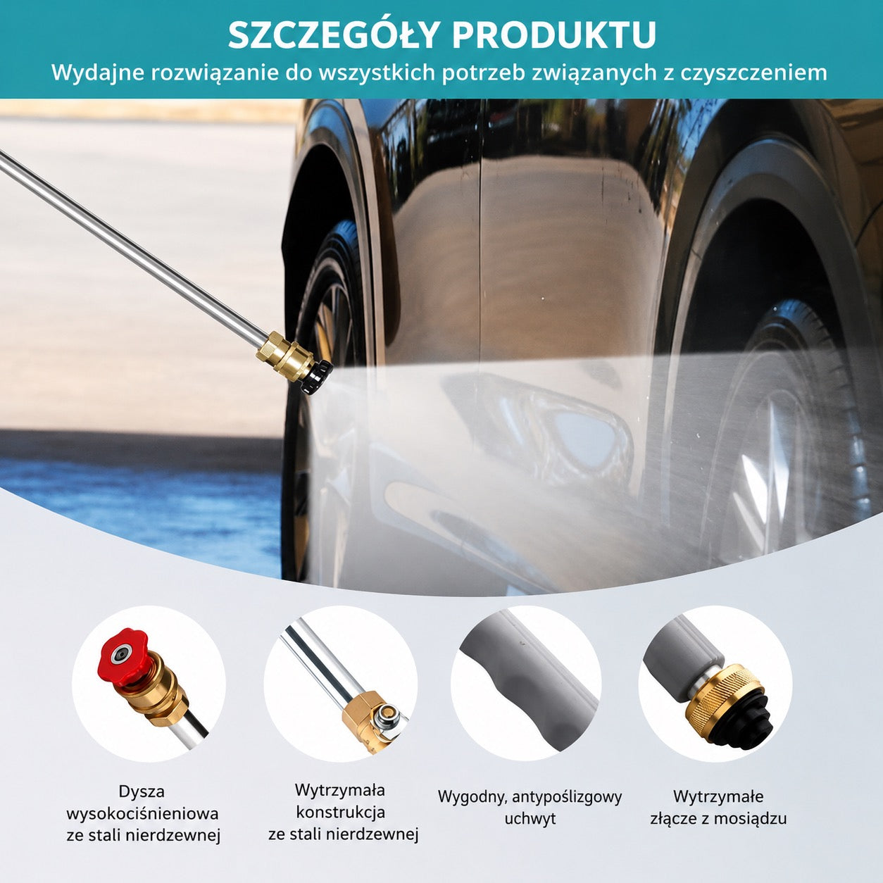 AquaForce - Dysza Wysokociśnieniowa - Skuteczne Czyszczenie dla Węża Ogrodowego