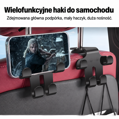 Haczyk na Zagłówek z Logo Samochodu (2 Sztuki) — Solidne, oszczędzające miejsce przechowywanie toreb, zakupów i akcesoriów