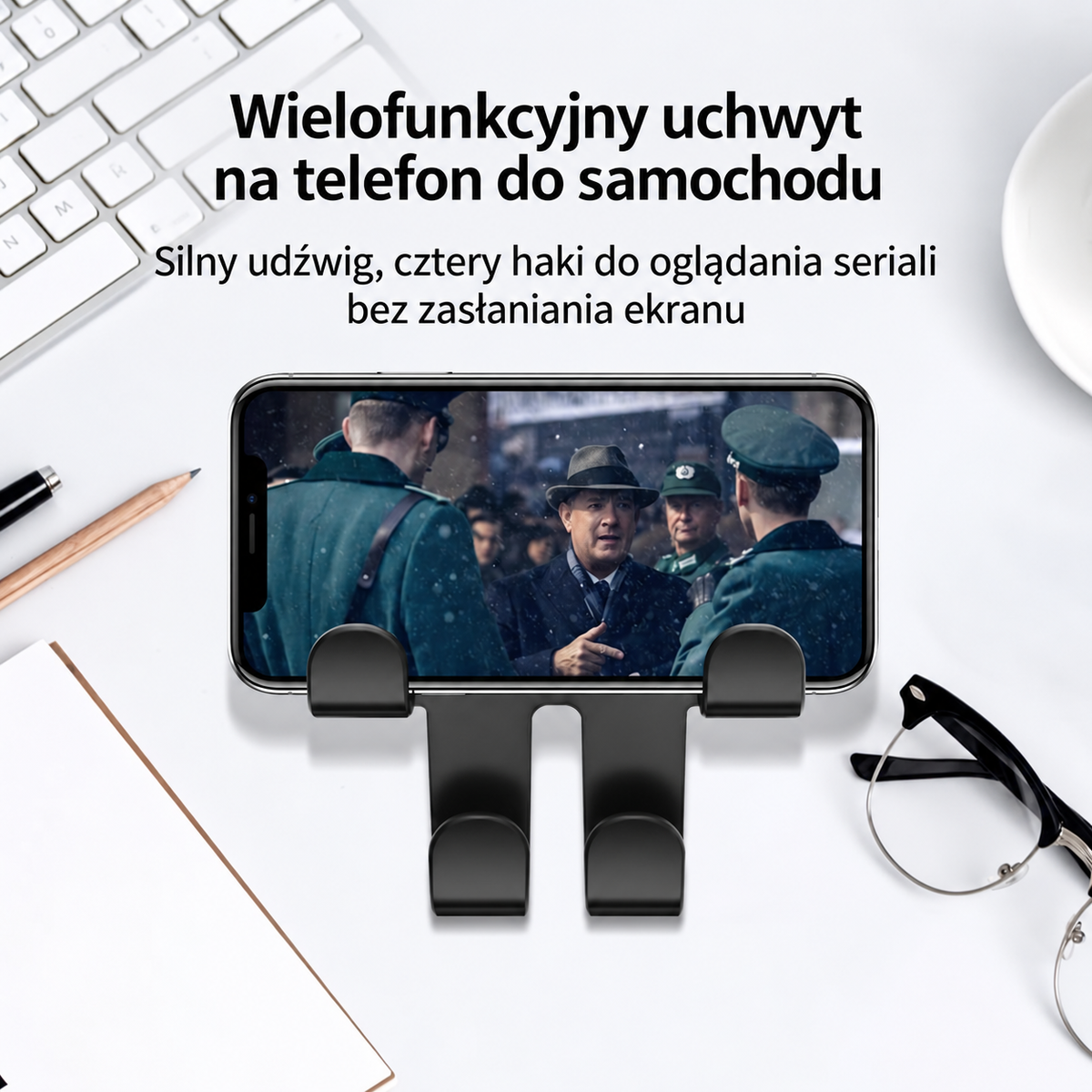 Haczyk na Zagłówek z Logo Samochodu (2 Sztuki) — Solidne, oszczędzające miejsce przechowywanie toreb, zakupów i akcesoriów