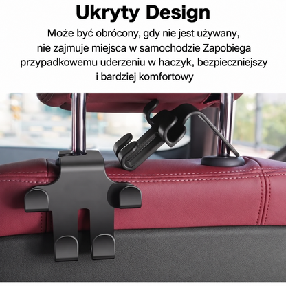 Haczyk na Zagłówek z Logo Samochodu (2 Sztuki) — Solidne, oszczędzające miejsce przechowywanie toreb, zakupów i akcesoriów