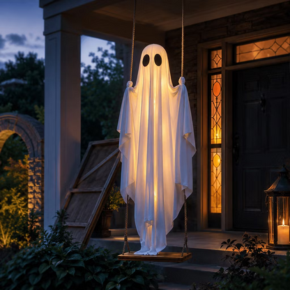 Huśtawka z duchem z oświetleniem LED – tegoroczna nowość na Halloween!