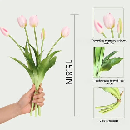 Everbloom Tulipany – Real Touch Realistyczne tulipany sztuczne o naturalnej fakturze