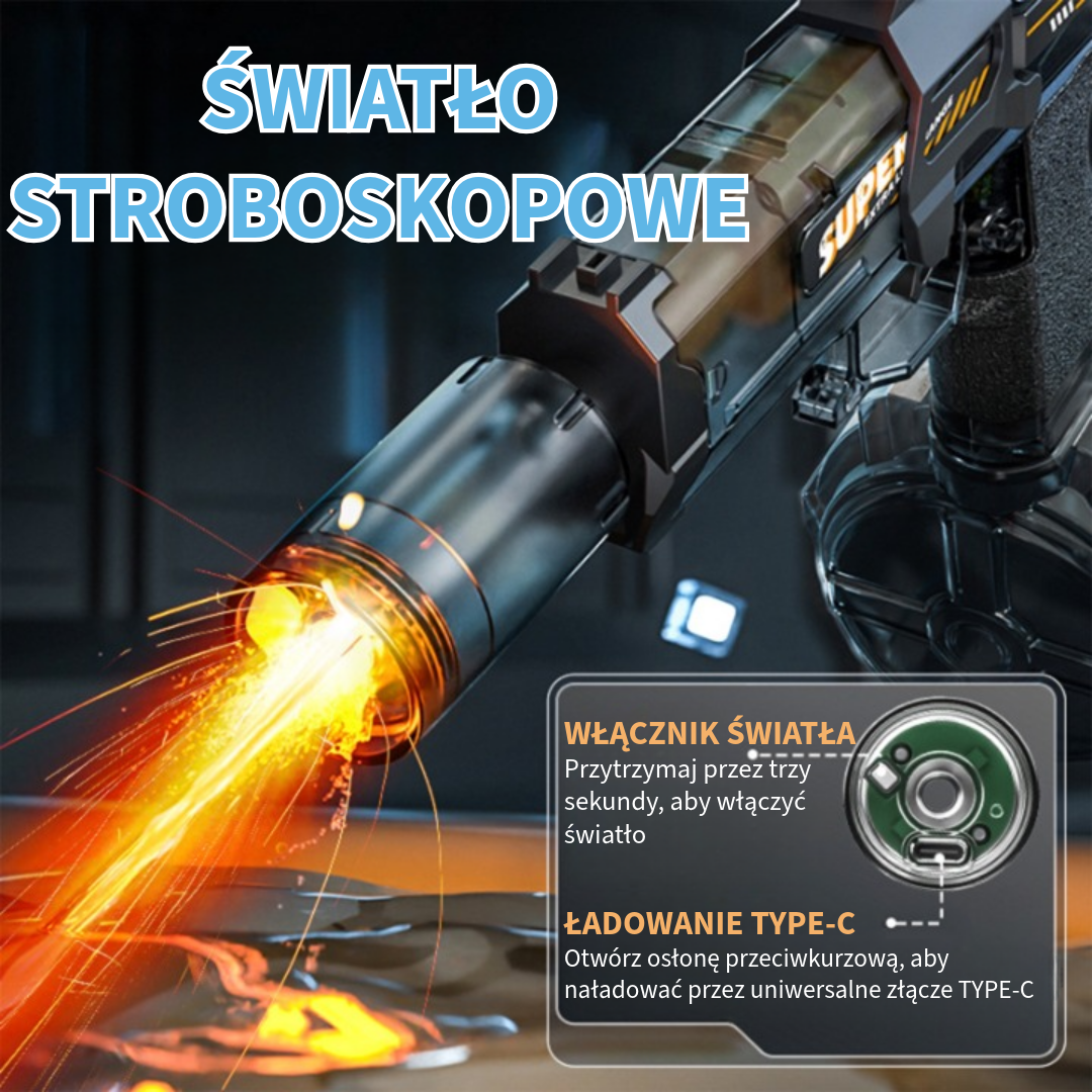 Elektryczny pistolet na wodę LED