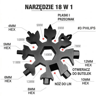 Snowflake™ Wielofunkcyjne Narzędzie 18-w-1