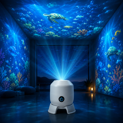 Projektor OceanWave z efektem fal oceanu i obracającymi się diodami LED – Stwórz magiczne wieczory